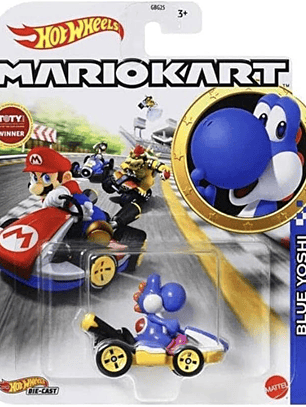 Hot Wheels Mario Kart Blue Yoshi Standard Kart 