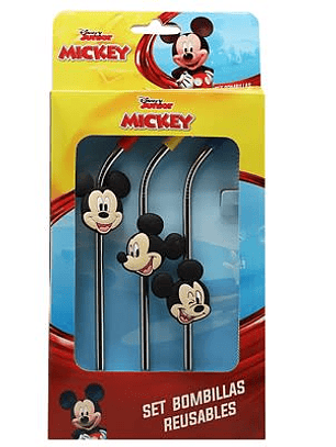 Mickey Mouse Bombilla Metal 3 Unidades 