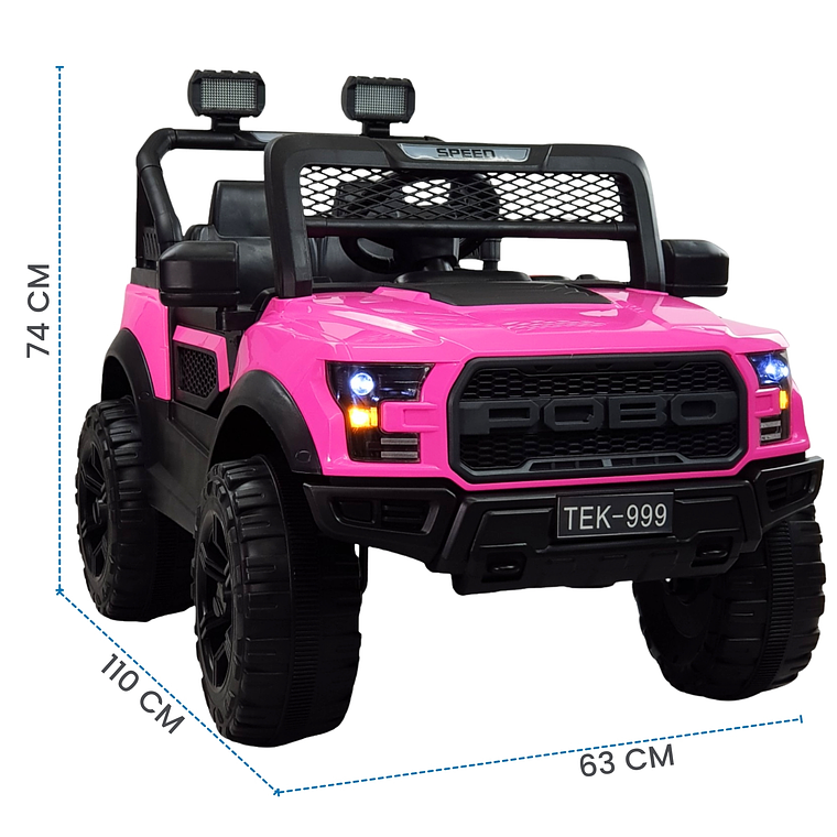 Camioneta a Batería Raptor Rosa 12V 4×4 2
