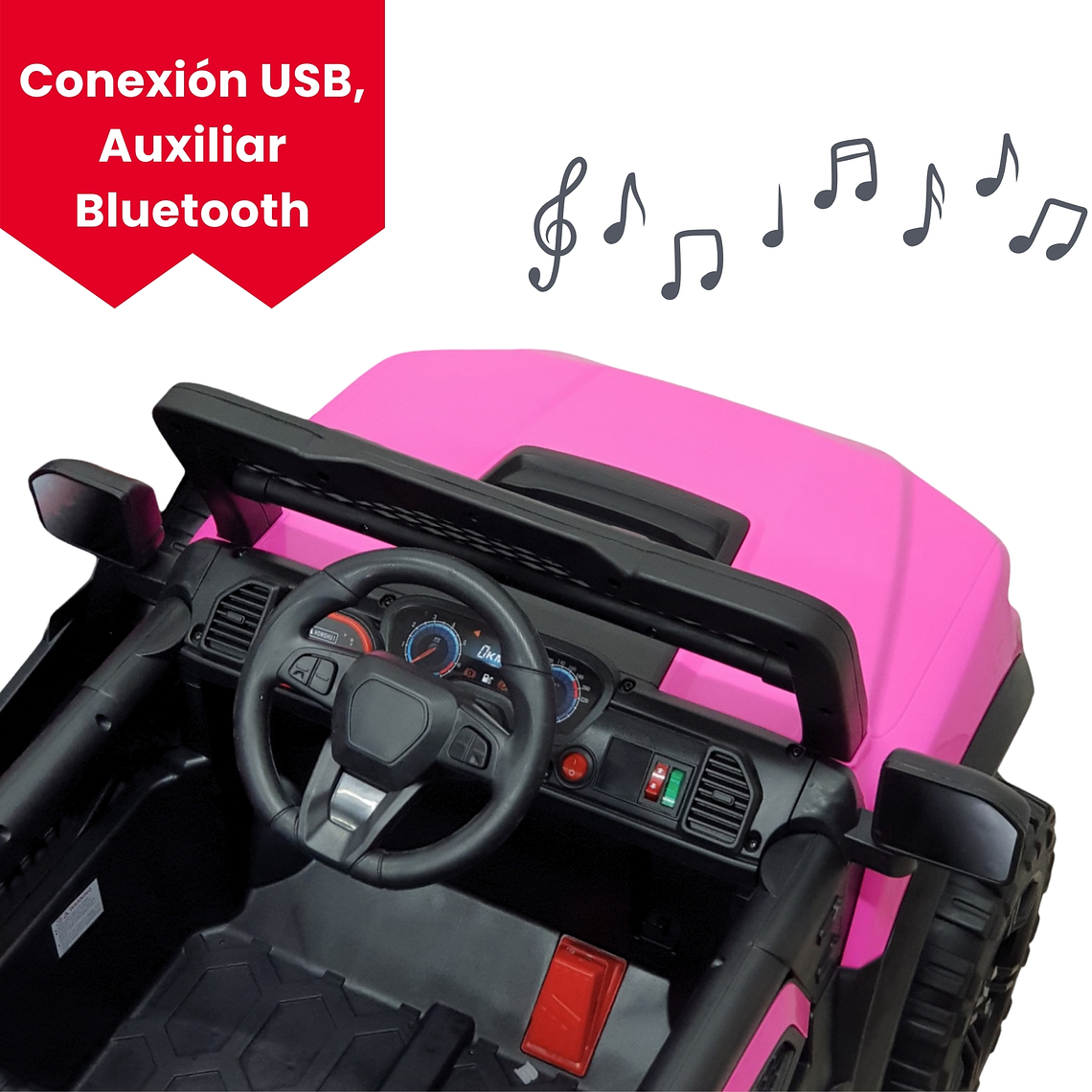 Camioneta a Batería Raptor Rosa 12V 4×4 3