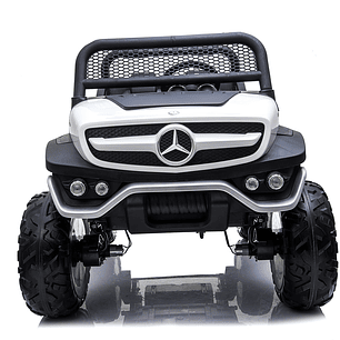 Buggy a Batería XXL 4×4 2 Asientos MERCEDES UNIMOG Pantalla Touch Ruedas goma- Blanco
