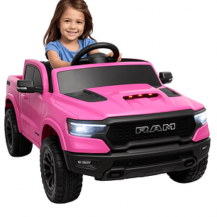 Ram Licencia Oficial 4×4 Real Asiento Ecocuero y Ruedas de goma Rosada