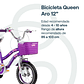 Bicicleta Infantil Queen Aro 12 Morada - Miniatura 3