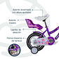 Bicicleta Infantil Queen Aro 12 Morada - Miniatura 4