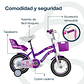 Bicicleta Infantil Queen Aro 12 Morada - Miniatura 5