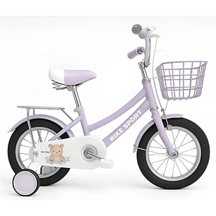 Bicicleta Aro 12 para Niñas de 2 a 4 Años con Canasto y Ruedas
