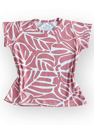 Polera Floripa – Rosado con Blanco