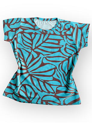 Polera Floripa – Celeste con Café