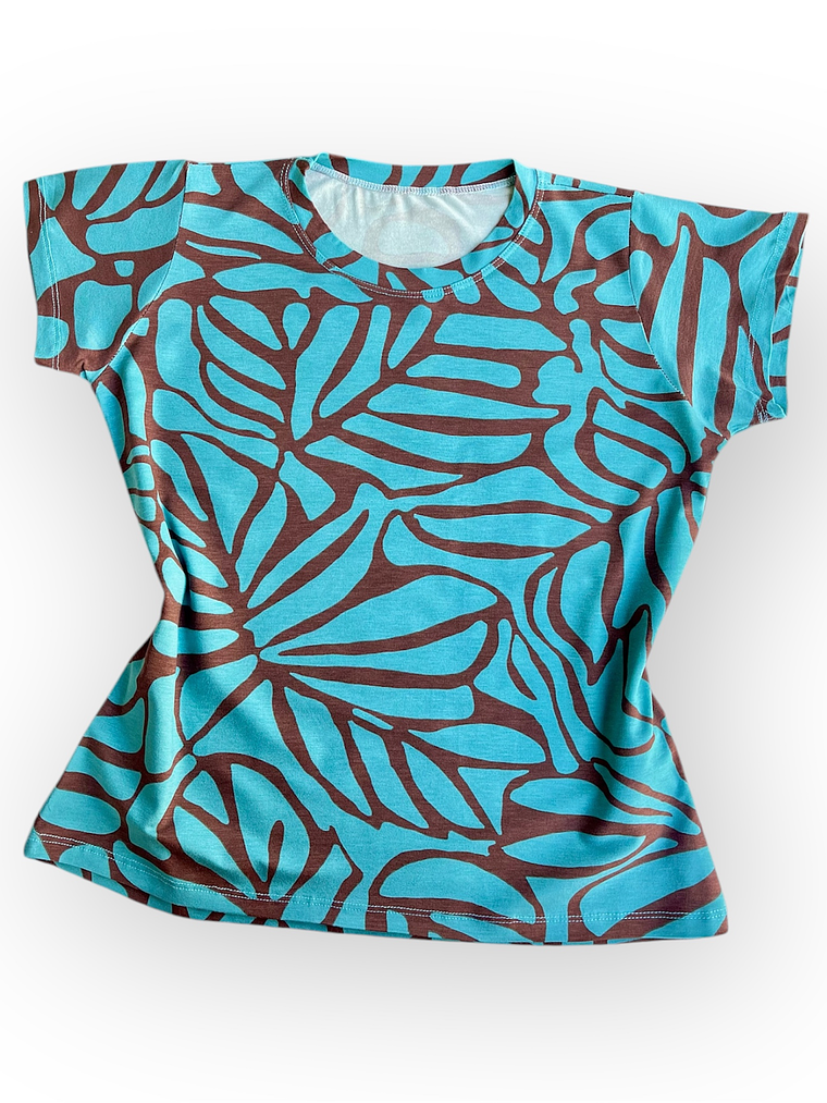 Polera Floripa – Celeste con Café 1