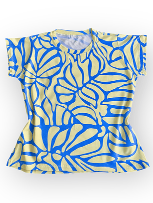 Polera Floripa – Amarillo con Azul