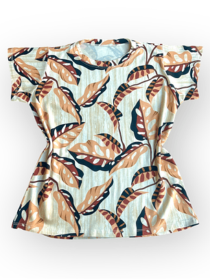 Polera Floripa (Amazonic Mist) – Arena con Café y Negro