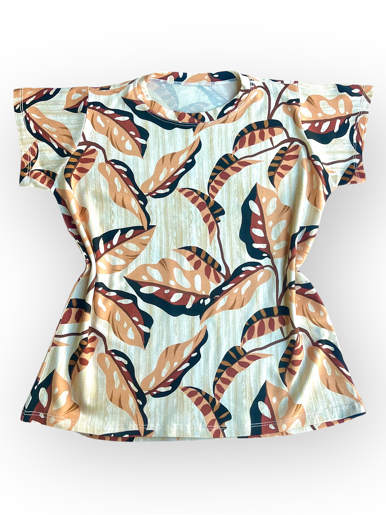 Polera Floripa (Amazonic Mist) – Arena con Café y Negro 1