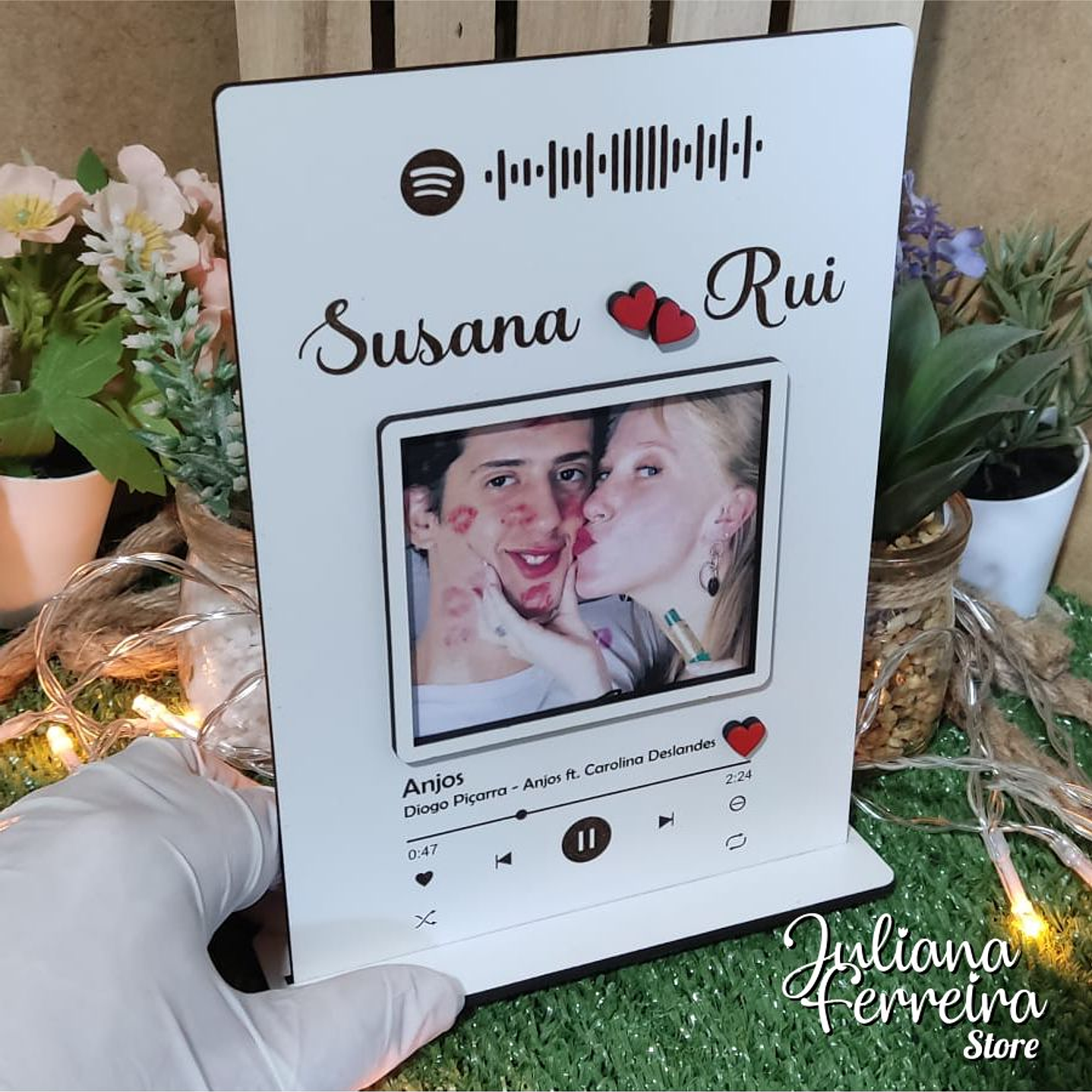 Placa de Spotify con foto de San Valentín 4