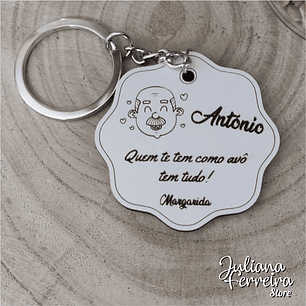 Porta-chaves com dedicatória Avós