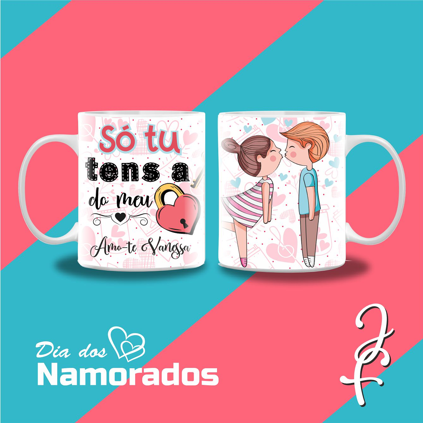 Taza personalizada con llave de corazón de San Valentín 1