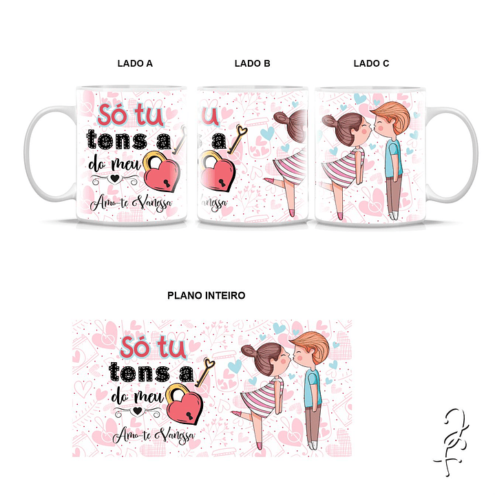 Taza personalizada con llave de corazón de San Valentín 3