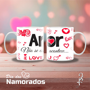 Caneca Dia dos Namorados Amor não se escolhe, acontece!