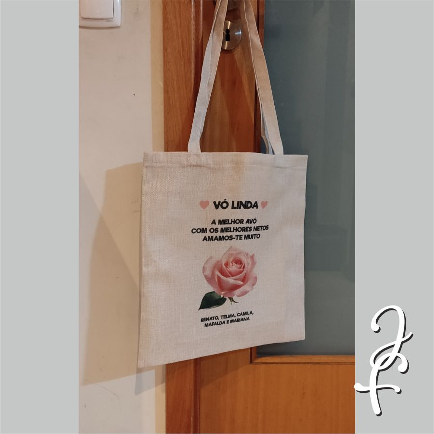 Bolsa de Tela con Flor y Dedicatoria 6