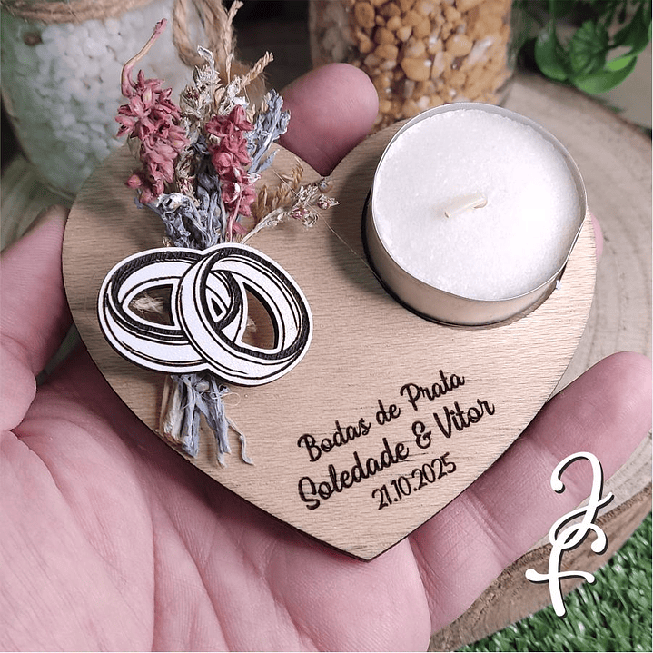 Lembrança Coração Vela Bodas 2