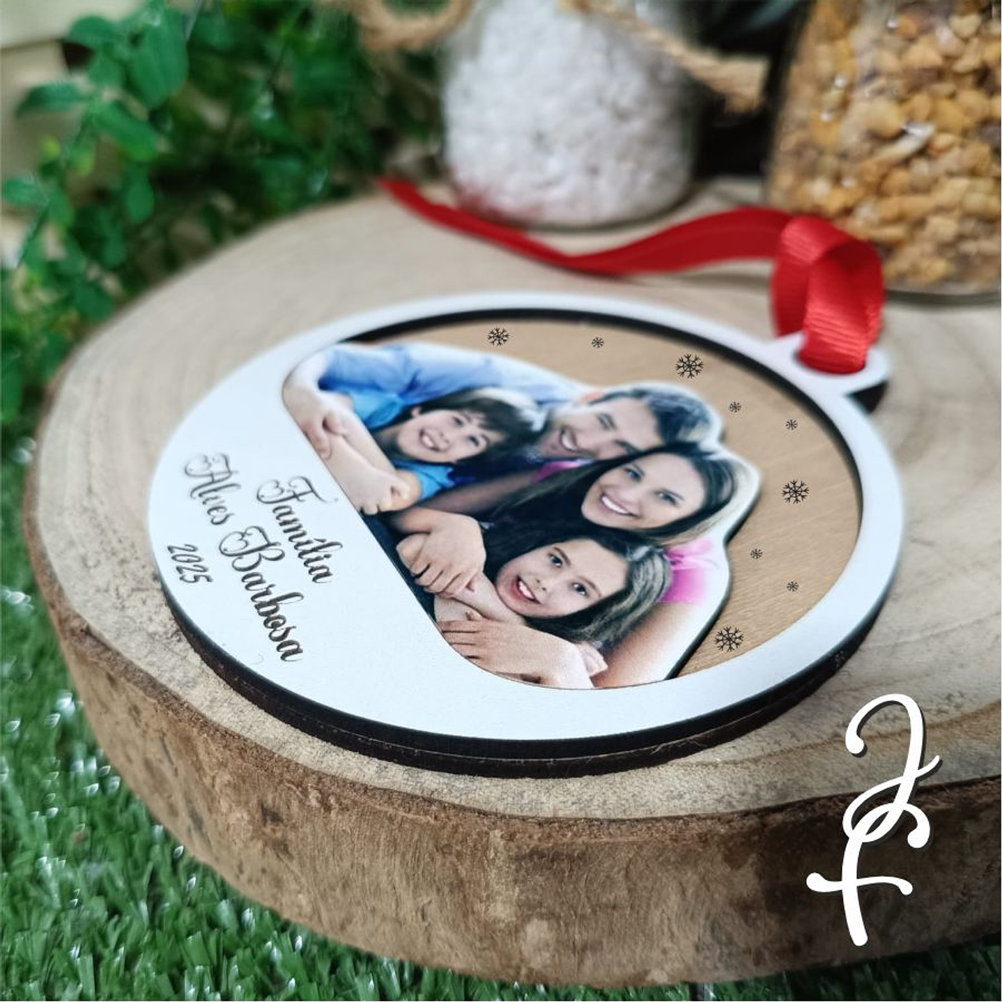 Bola Natal Foto Família Encaixe 2