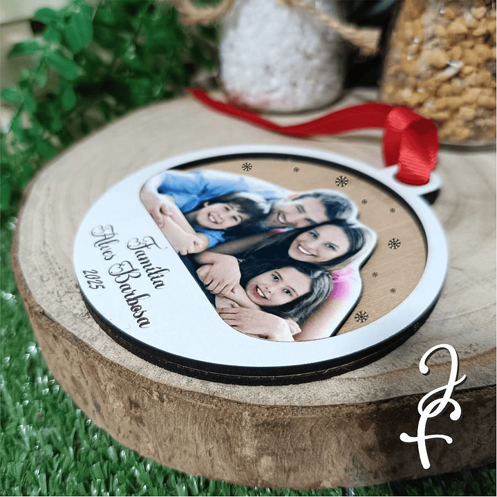 Bola Natal Foto Família Encaixe 2