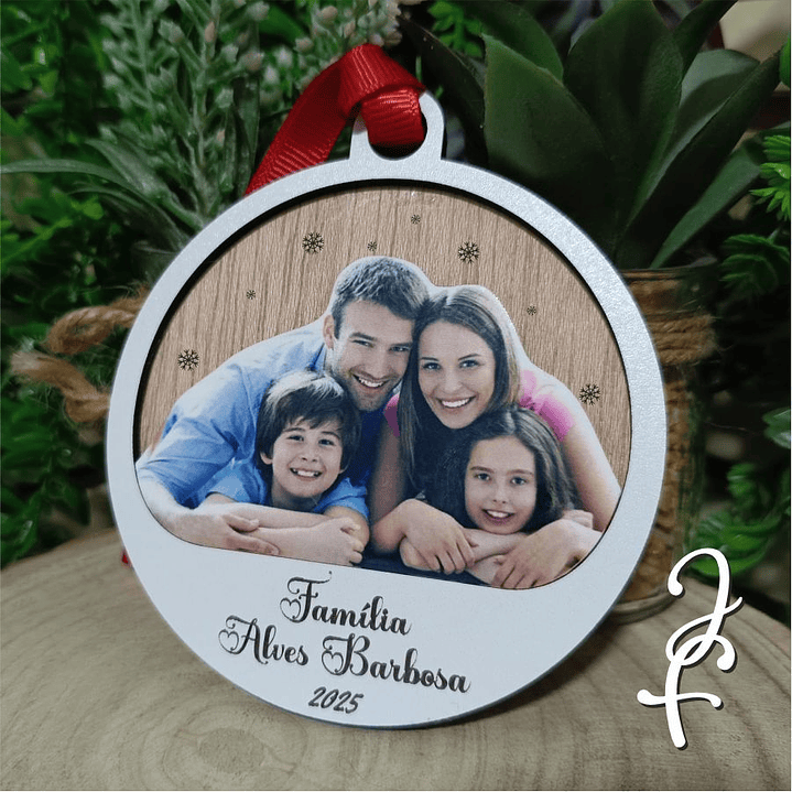 Bola Natal Foto Família Encaixe 1