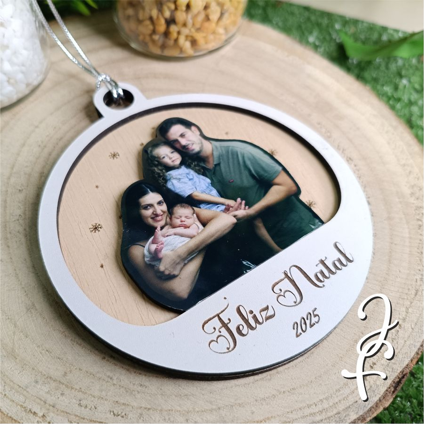 Bola Natal Foto Família Encaixe 4