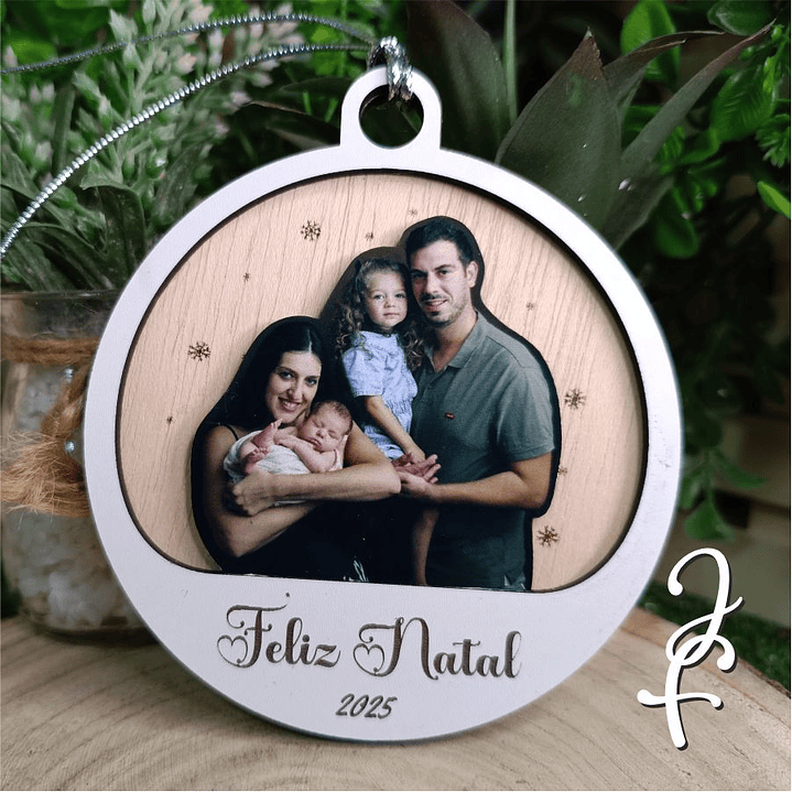 Bola Natal Foto Família Encaixe 2