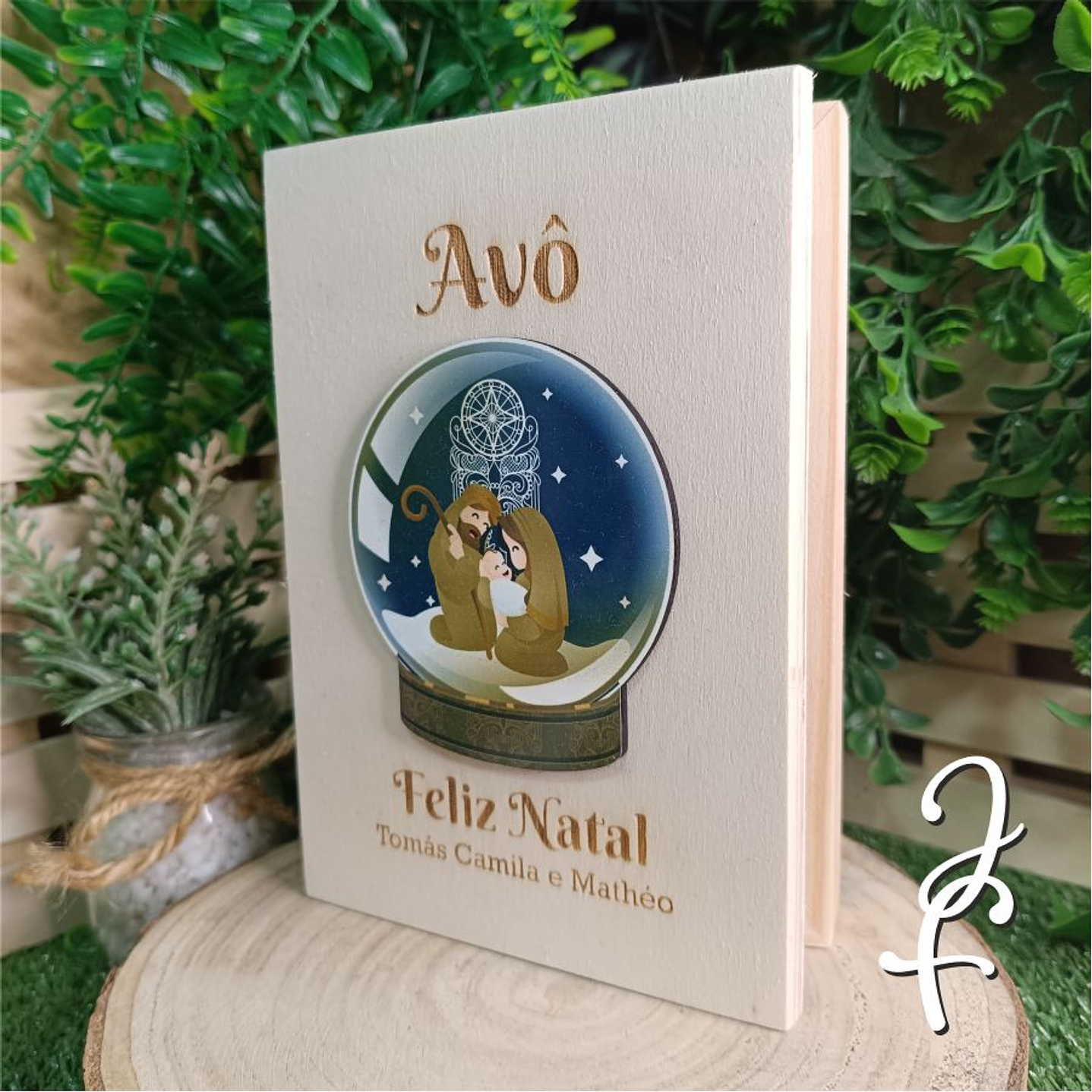 Moldura Fotografia Natal Presépio no Globo 5