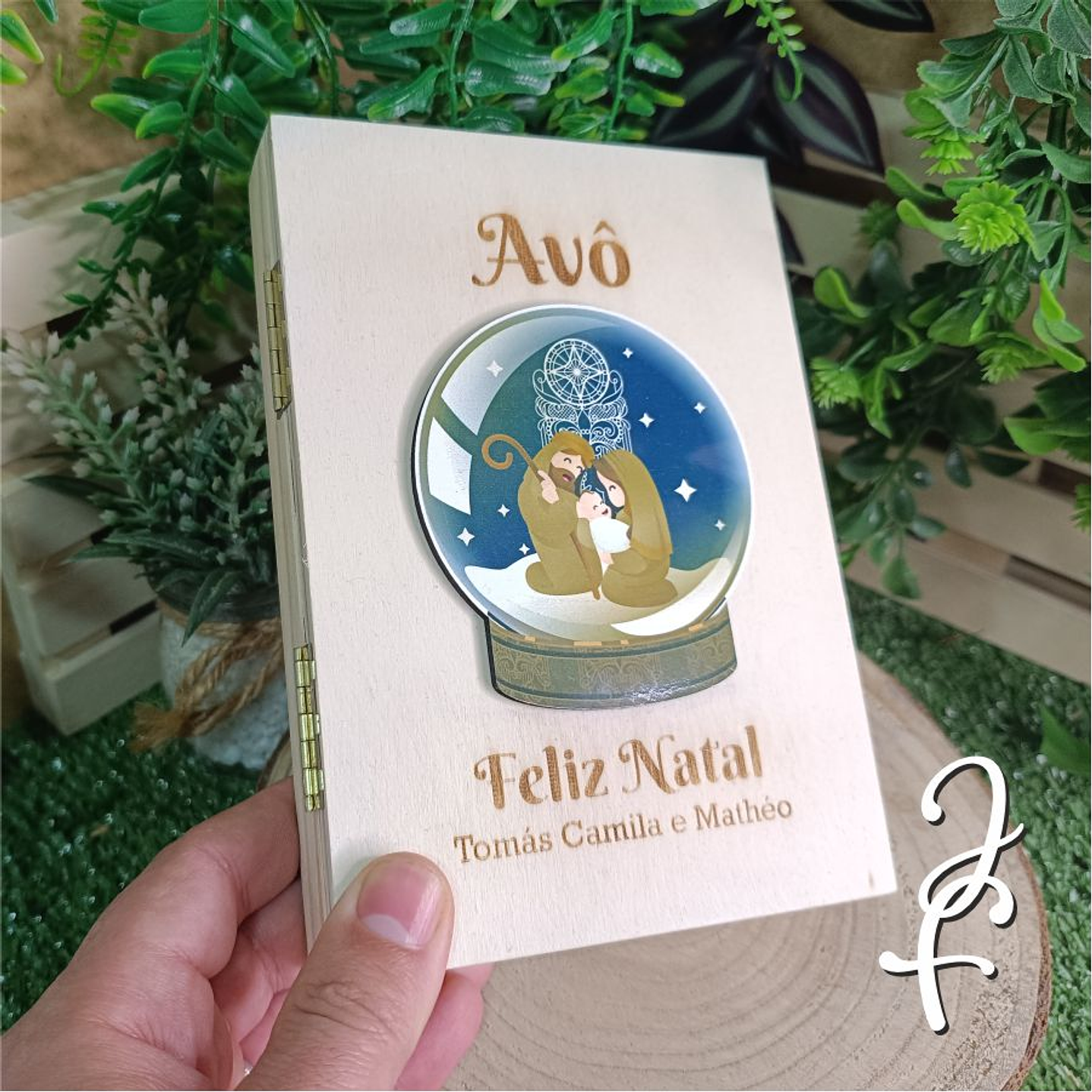 Moldura Fotografia Natal Presépio no Globo 6