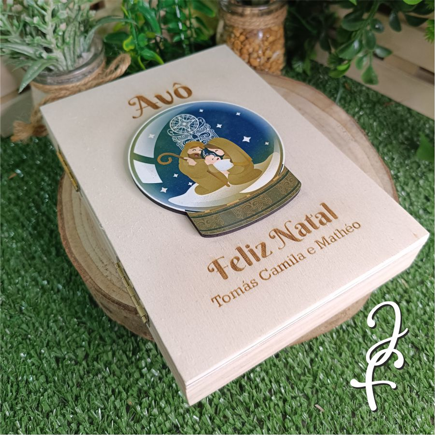 Moldura Fotografia Natal Presépio no Globo 7