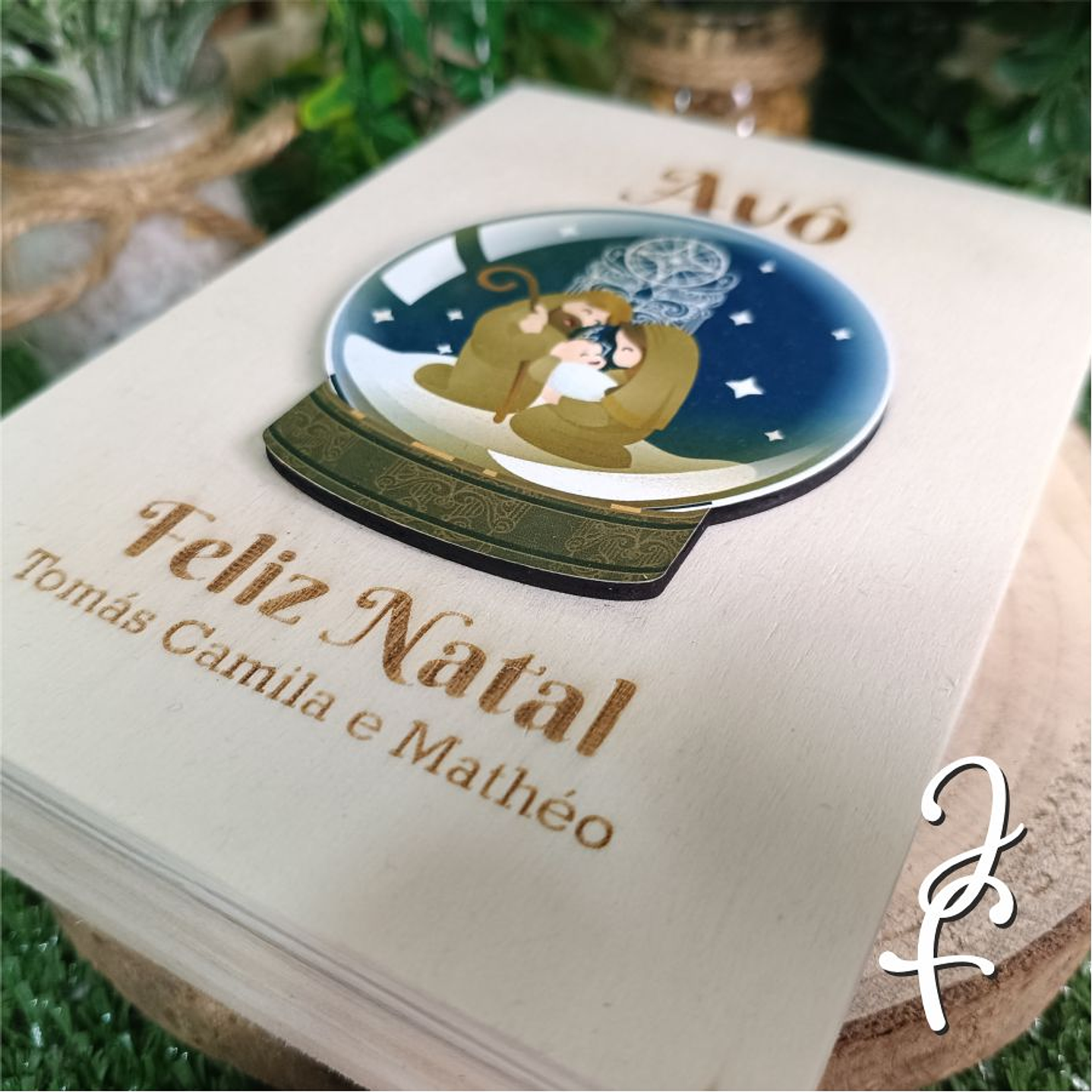 Moldura Fotografia Natal Presépio no Globo 8