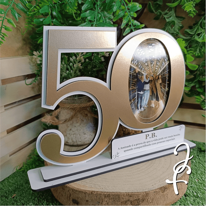 Placa 50 Aniversário com Fotografia 2