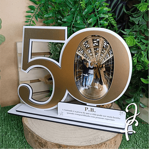 Placa 50 Aniversário com Fotografia