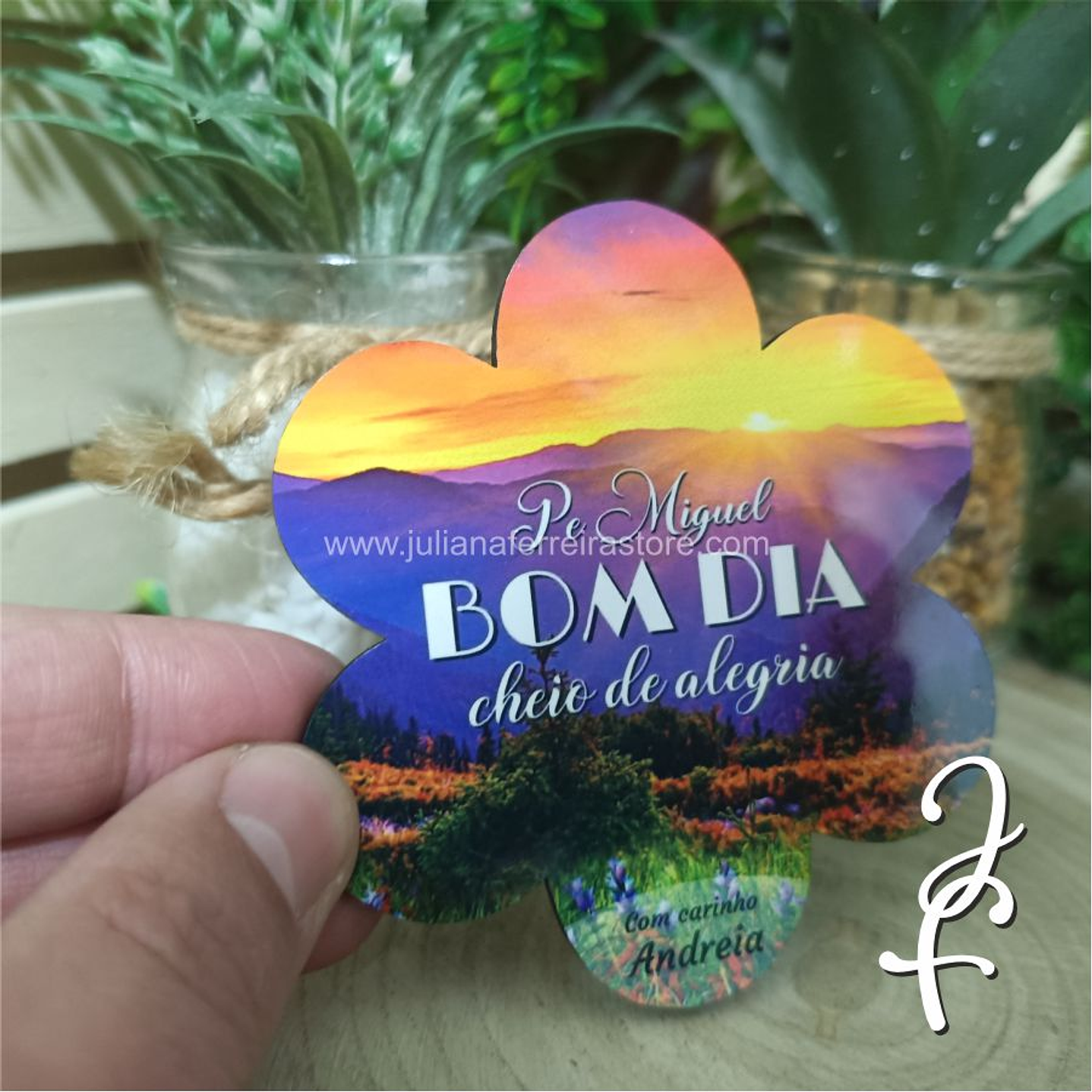 Íman Mensagem Formato Flor 3