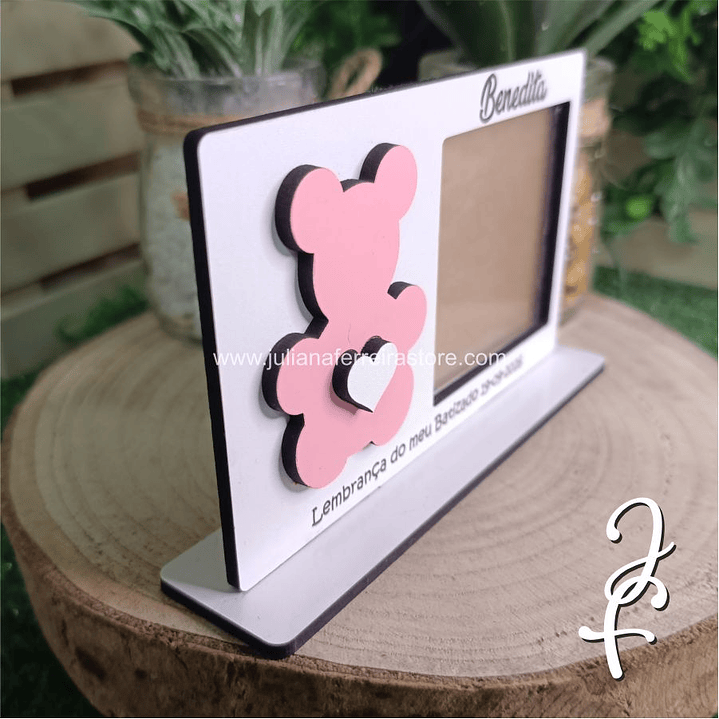 Lembrança Base Foto Ursinho Coração 2