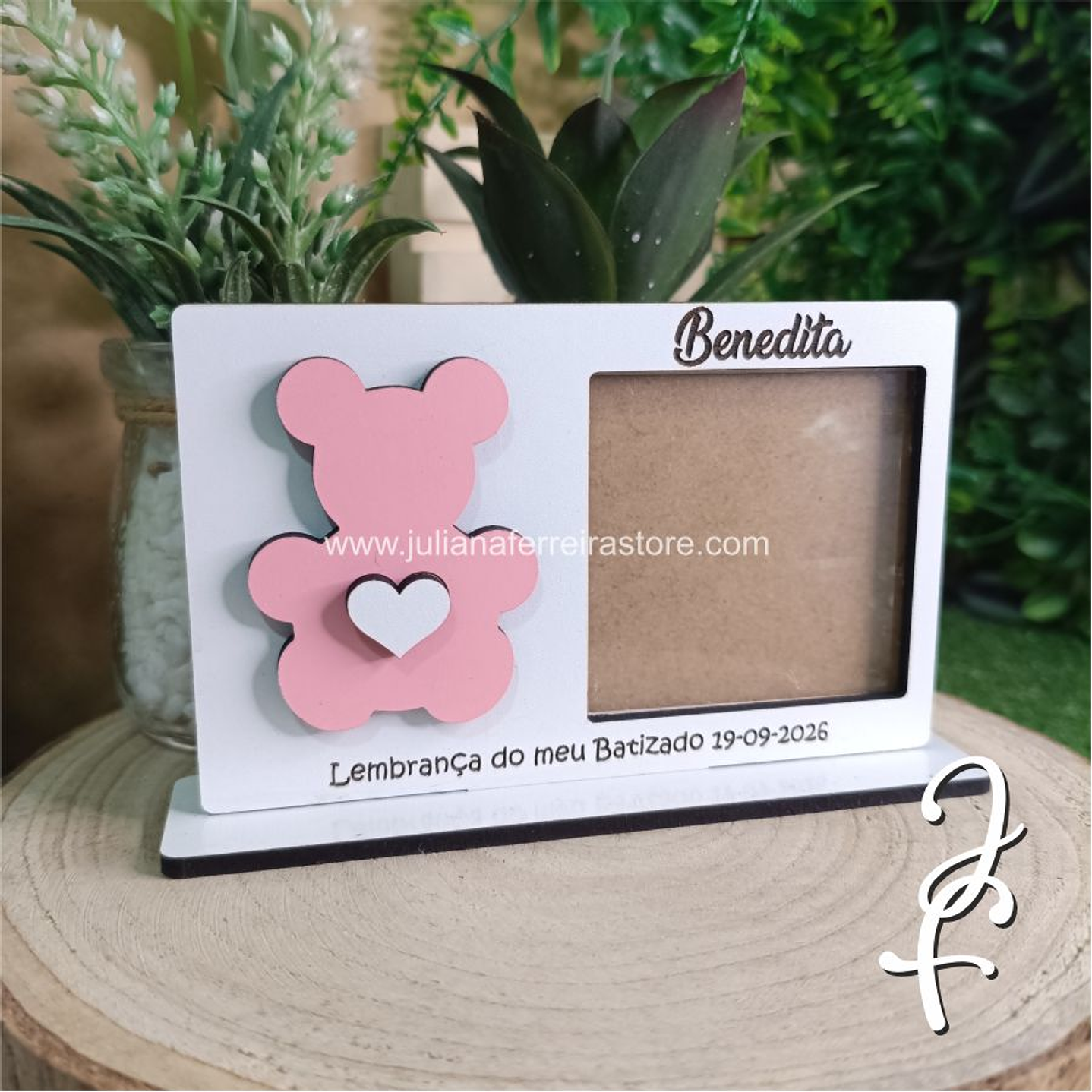 Lembrança Base Foto Ursinho Coração 1
