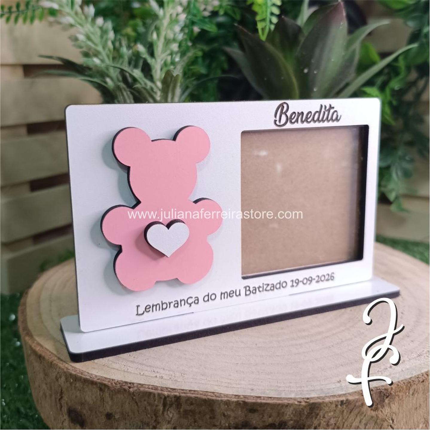 Lembrança Base Foto Ursinho Coração 4