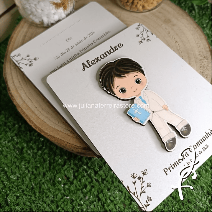 Convite Primeira Comunhão Menino - Colorido 5