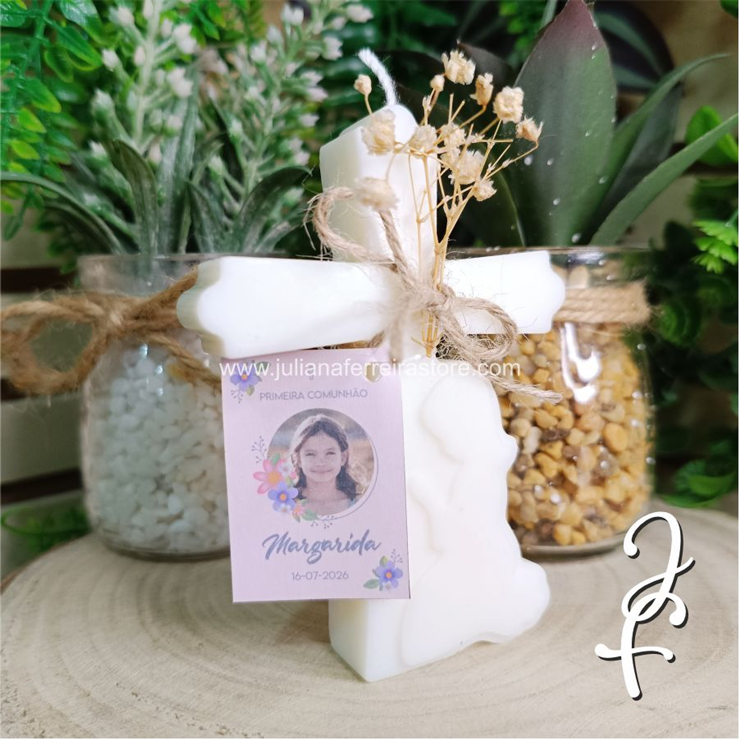 Vela Cruz Menina Rezar Lembrança Comunhão 4