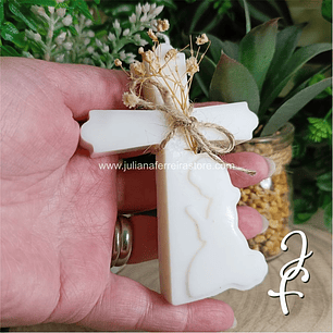 Vela Cruz Menina Rezar Lembrança Comunhão