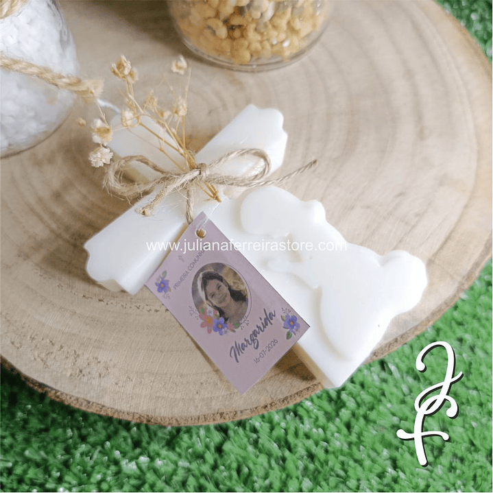 Vela Cruz Menina Rezar Lembrança Comunhão 3