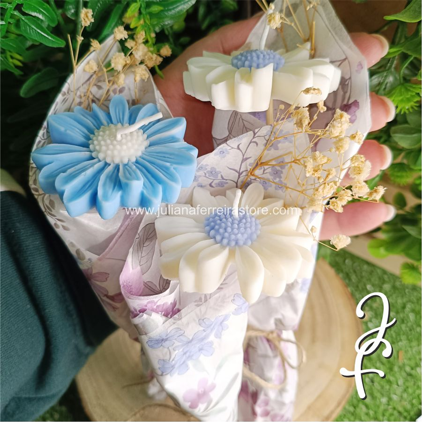 Vela Flor Margarida Bouquet 3