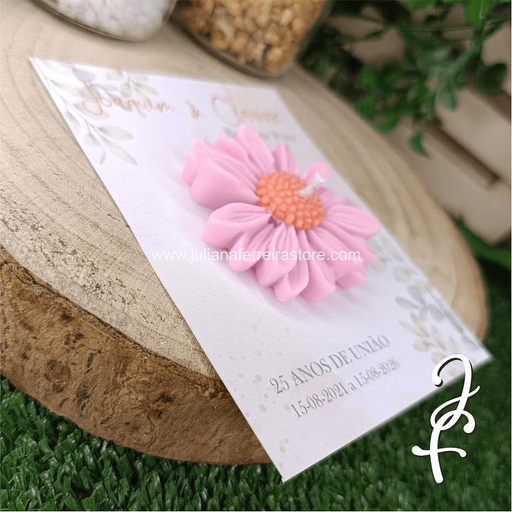 Vela Flor Margarida Lembrança Boda Casamento 2