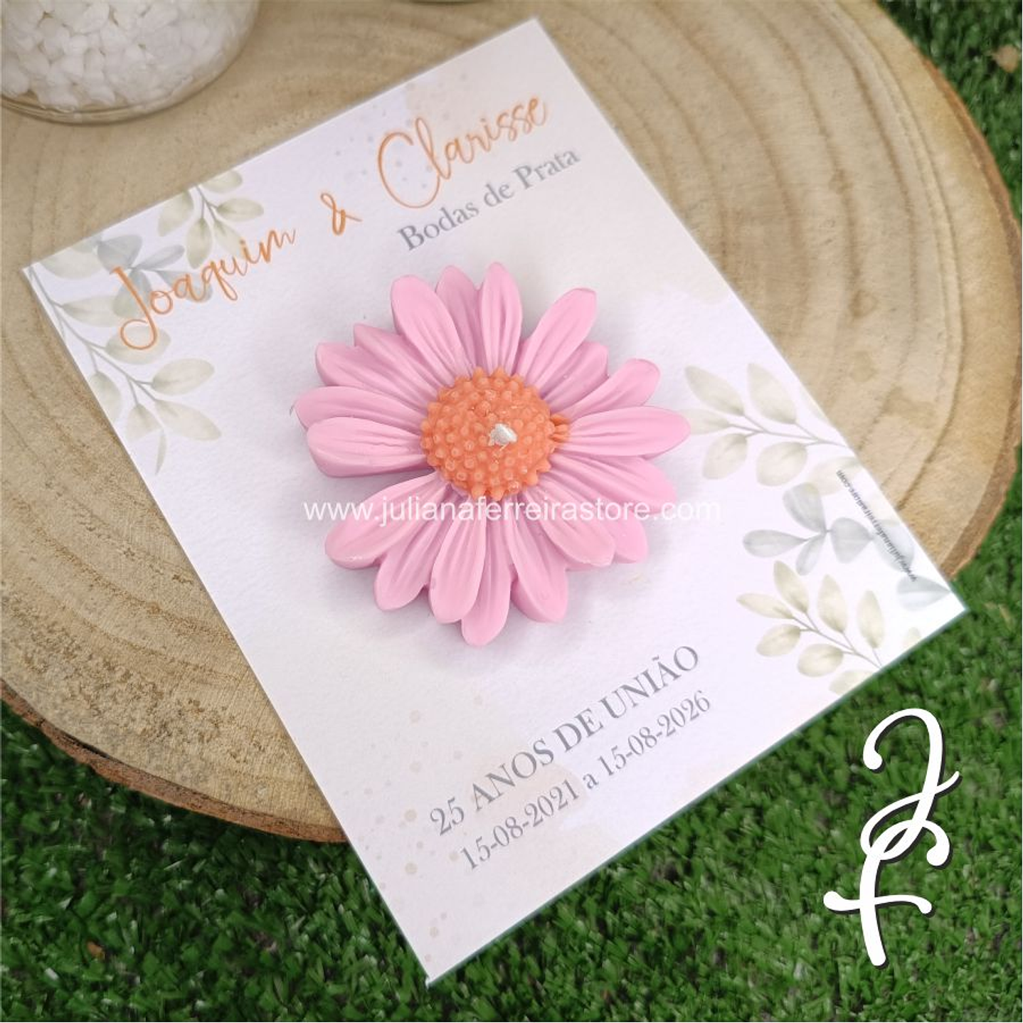 Vela Flor Margarida Lembrança Boda Casamento 3