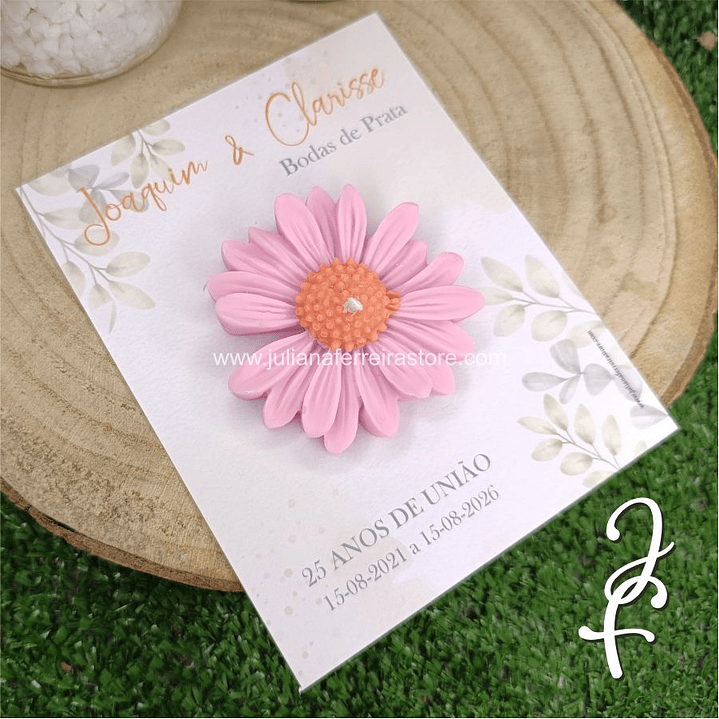 Vela Flor Margarida Lembrança Boda Casamento 3