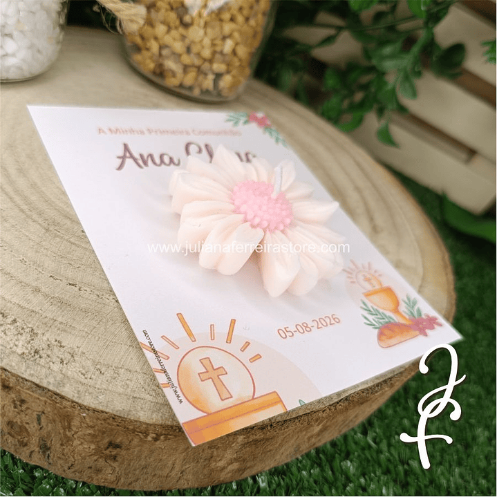 Vela Flor Margarida Lembrança Comunhão 3