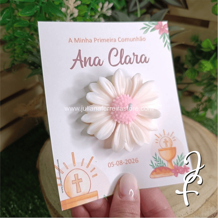 Vela Flor Margarida Lembrança Comunhão 1