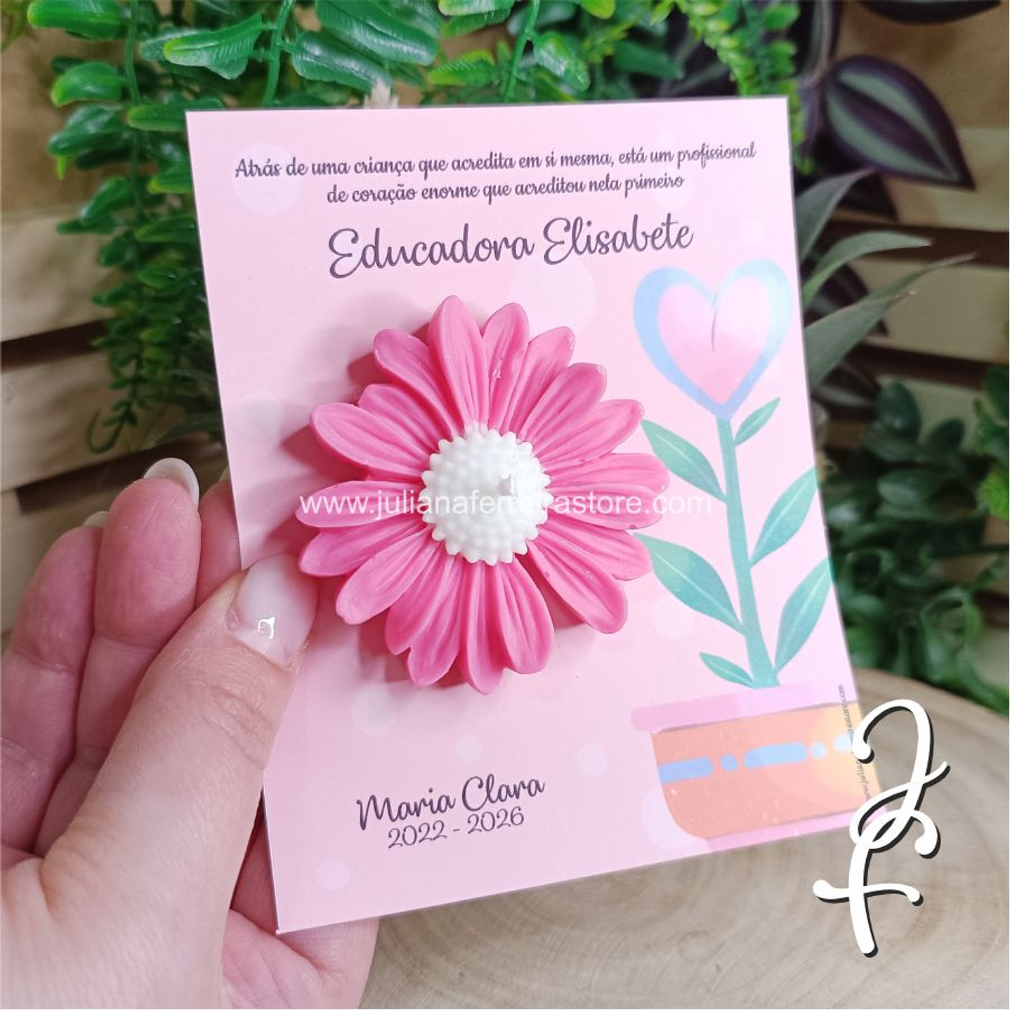 Vela Flor Margarida Finalista Cartão Rosa 1