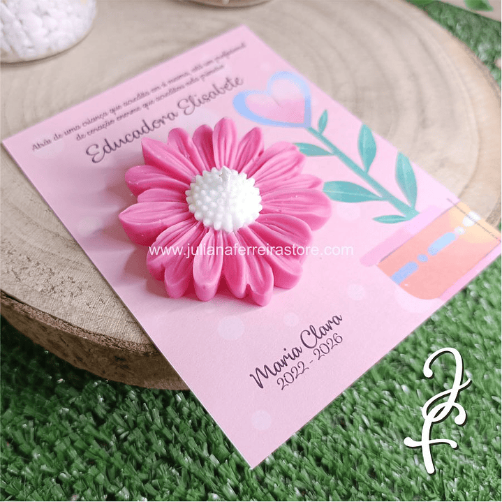 Vela Flor Margarida Finalista Cartão Rosa 3